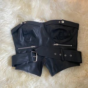 Faux Leather Top